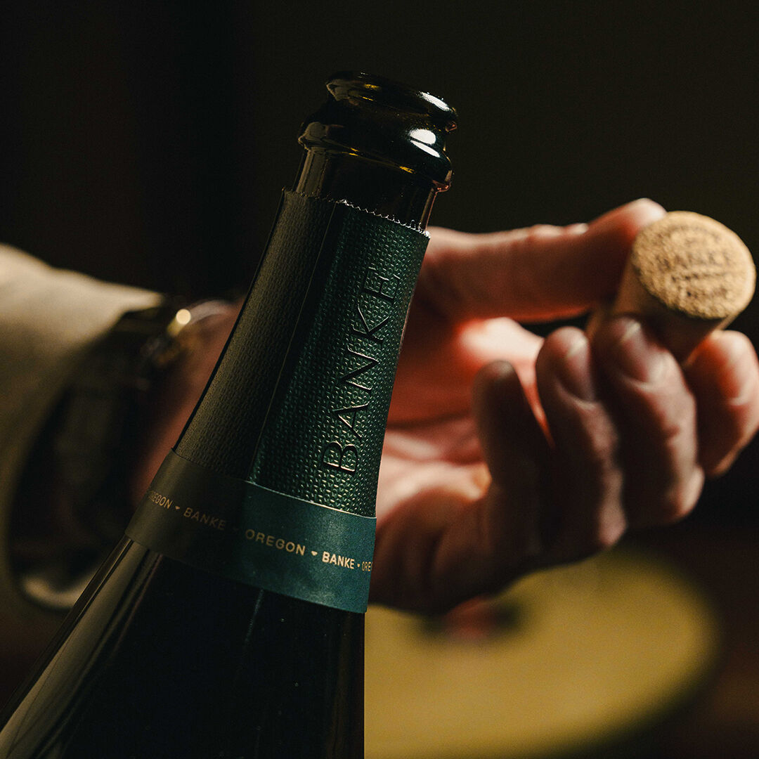 Popping the cork of a Banke wine